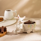 Конфетница керамическая SL Home «Лесные кролики», 21.5×10.5×15.5 см, цвет белый - Фото 5