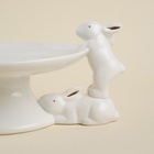 Блюдо сервировочное SL Home «Пасхальные кролики», 30.5×25×15.5 см, доломит, белое - Фото 5