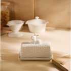 Маслёнка SL Home «Лесные кролики», 20.5×11×15.5 см, керамика, белая - Фото 3