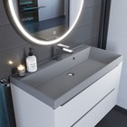 Раковина кварцевая Uperwood Classic Quartz, 100 см, серая матовая, бетон - Фото 1