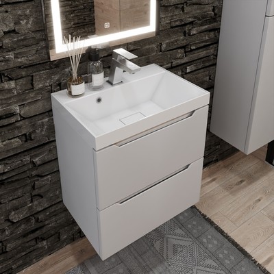 Тумба под раковину Uperwood Tanos NEW, 50 см, подвесная, белая