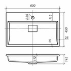 Раковина полувстраиваемая Uperwood Barsa, 60 см, белая - Фото 3
