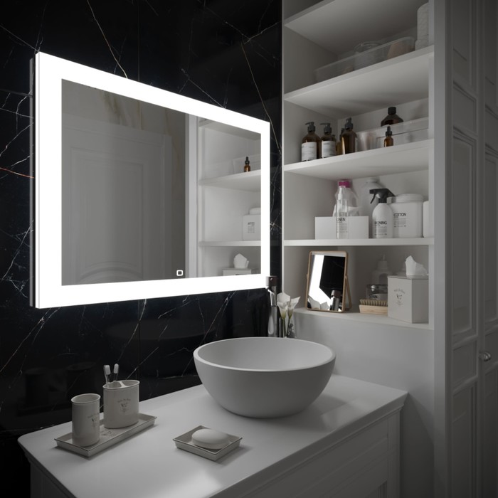 Зеркало Uperwood Barsa, 70х80 см, LED подсветка, сенсорный выключатель, антизапотевание - фото 1908010263