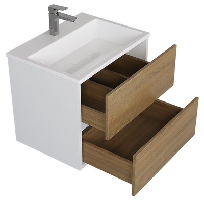 Тумба подвесная Uperwood, под раковину Uperwood Barsa 60, цвет белый/дуб сонома
