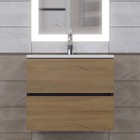 Тумба под раковину Uperwood Barsa, 60 см, подвесная, чёрная/дуб сонома - Фото 2