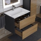 Тумба под раковину Uperwood Barsa, 60 см, подвесная, чёрная/дуб сонома - Фото 3