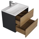 Тумба под раковину Uperwood Barsa, 60 см, подвесная, чёрная/дуб сонома - Фото 7