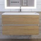 Тумба под раковину Uperwood Barsa, 90 см, подвесная, белая/дуб сонома - Фото 9