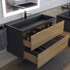 Тумба под раковину Uperwood Barsa, 90 см, подвесная, чёрная/дуб сонома - Фото 4