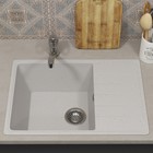 Мойка кухонная из камня Uperwood ECON UPD-506, 001, прямоугольная, цвет 001 белая матовая - Фото 2