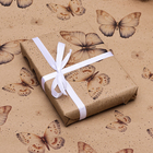 Бумага упаковочная, крафт бурый "Бабочки",  50 х 70  см - Фото 3