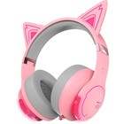 Наушники с микрофоном Edifier G5BT Cat розовый/серый мониторные BT оголовье - фото 51510512