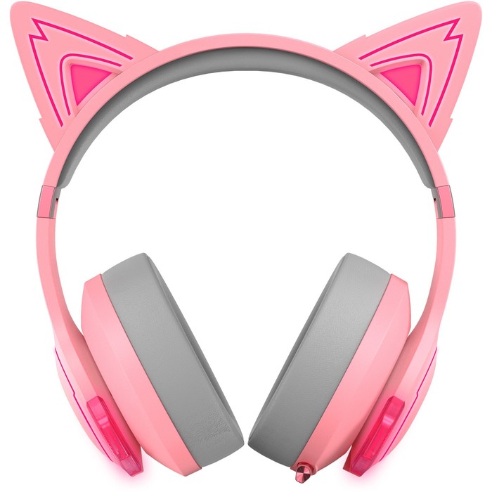 Наушники с микрофоном Edifier G5BT Cat розовый/серый мониторные BT оголовье - фото 51510514