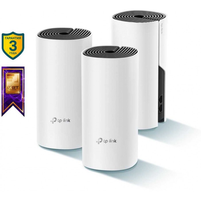 Бесшовный Mesh роутер TP-Link Deco M4 (DECO M4(3-PACK)) AC1200 10/100/1000BASE-TX белый (упа   10047 - фото 51572564