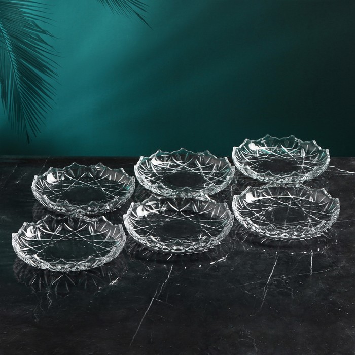 Набор стеклянных тарелок «Оркиде», 6 шт, Иран - Фото 1