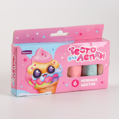 Тесто для лепки в коробке 6 цветов по 25гр нежные цвета П121