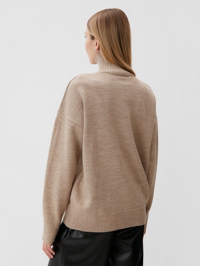 Джемпер женский вязаный MINAKU: Knitwear collection, бежевый, размер 46-48