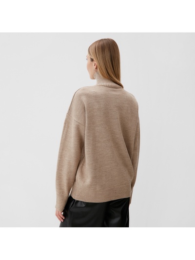 Джемпер женский вязаный MINAKU: Knitwear collection, бежевый, размер 46-48