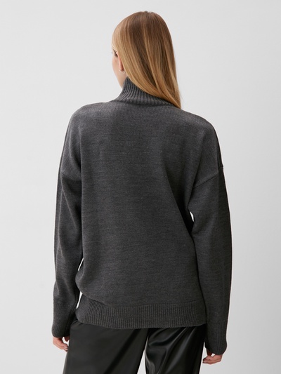 Джемпер женский вязаный MINAKU: Knitwear collection, антрацит, размер 50-52