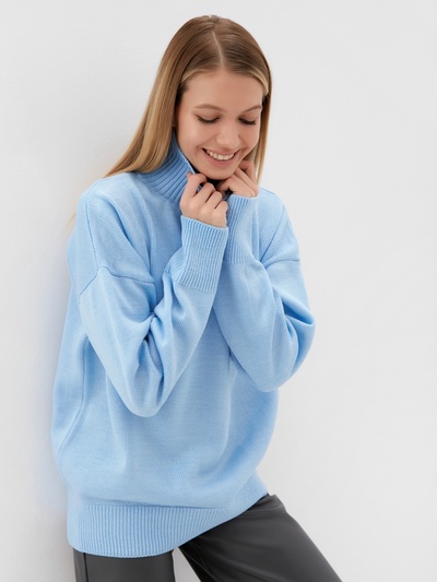 Джемпер женский вязаный MINAKU: Knitwear collection, голубой, размер 46-48