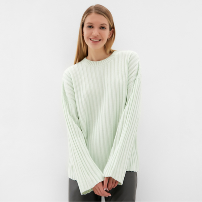 Джемпер женский вязаный MINAKU: Knitwear collection, цвет фисташковый, размер 42-44
