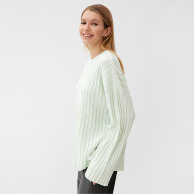 Джемпер женский вязаный MINAKU: Knitwear collection, цвет фисташковый, размер 46-48