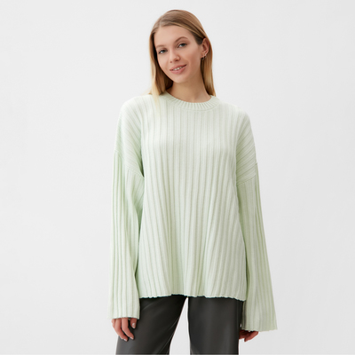 Джемпер вязаный женский MINAKU:Knitwear collection, фисташковый, размер 54-56