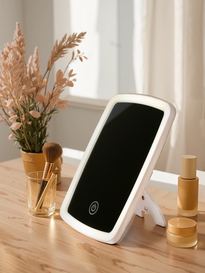 Зеркало Luazon KZ-03, подсветка, настольное, 3 режима свечения, 3×ААА (не в комплекте), USB, белое