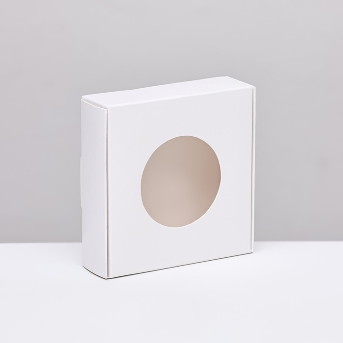 Коробочка самосборная, белая, 10 х 10 х 3 см - Фото 1