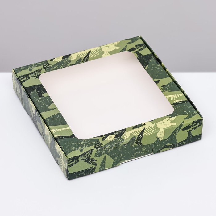 Коробка самосборная, "Военная", 16 х 16 х 3 см