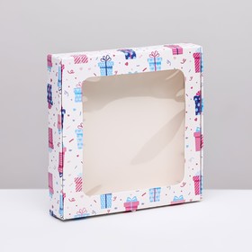 Коробка самосборная, 'Подарки', 16 х 16 х 3 см