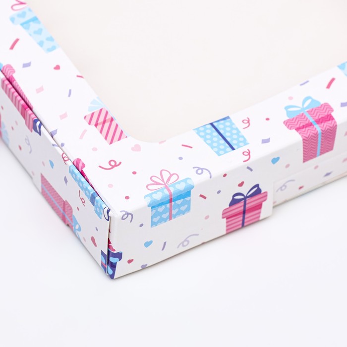 Коробка самосборная, "Подарки", 16 х 16 х 3 см