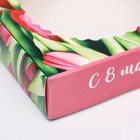 Коробка сборная с окном, «Тюльпаны», 11.5×11.5×3 см - Фото 4