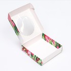 Коробка сборная с окном, «Тюльпаны», 11.5×11.5×3 см - Фото 6