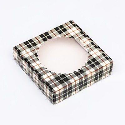 Коробка сборная с окном, «Мужской», 11.5×11.5×3 см