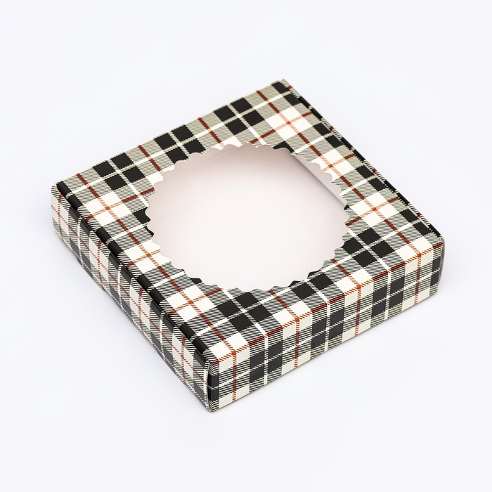 Коробка сборная с окном, «Мужской», 11.5×11.5×3 см - Фото 1