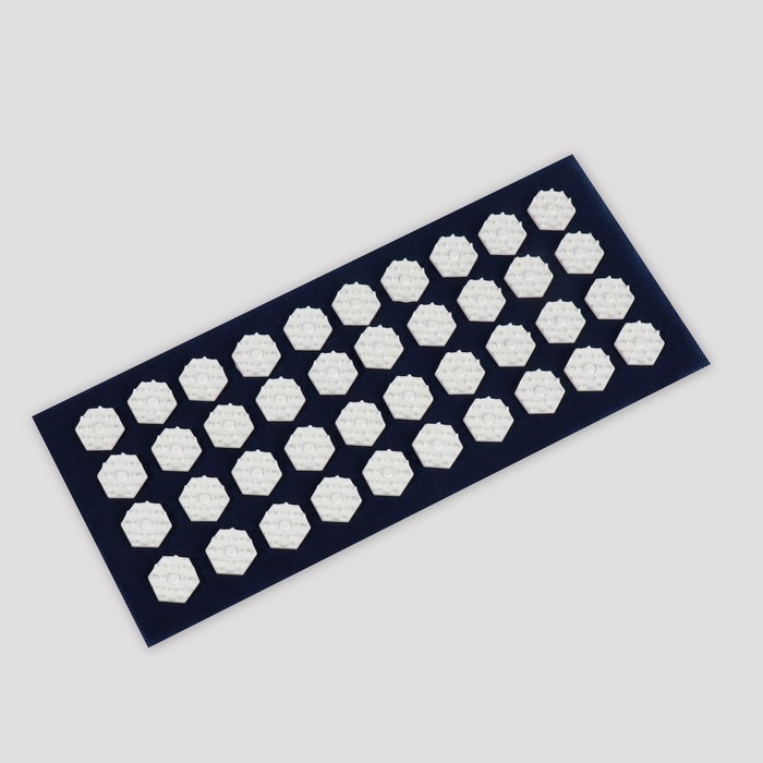 Ипликатор-коврик, основа спанбонд, 40 модулей, 14 × 32 см, цвет тёмно-синий/белый