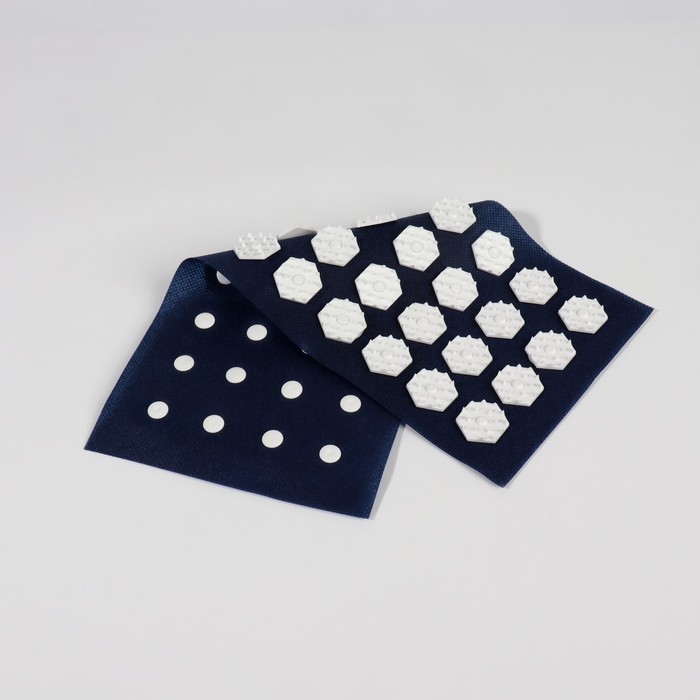 Ипликатор-коврик, основа спанбонд, 40 модулей, 14 × 32 см, цвет тёмно-синий/белый - фото 1908011072