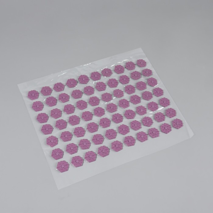 Ипликатор-коврик, основа ПВХ, 70 модулей, 32 × 26 см, цвет прозрачный/фиолетовый - фото 1908011078