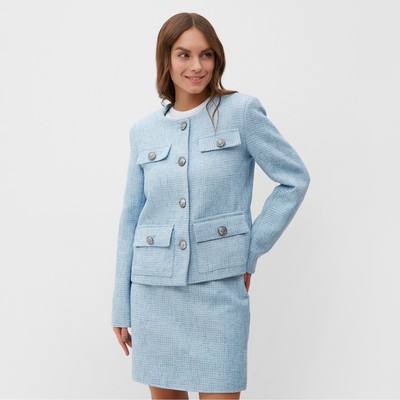 Жакет женский твидовый MIST, размер 42, голубой