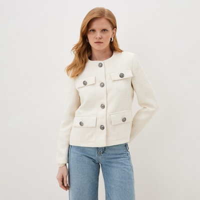 Жакет женский твидовый MIST, размер 44, молочный