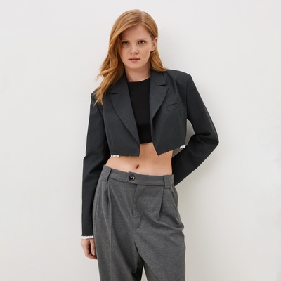Пиджак женский укороченный MIST, размер 42, темно-серый