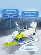 Снегокат Snowpatrol 2, со спинкой, с фонариком, белый, синий, SND4/3 Nika Kids - Фото 4