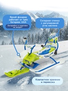 Снегокат Snowpatrol 2, со спинкой, с фонариком, белый, синий, SND4P/3 Nika Kids - Фото 4