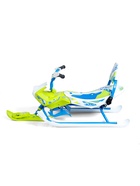 Снегокат Snowpatrol 2, со спинкой, с фонариком, белый, синий, SND4P/3 Nika Kids - Фото 14