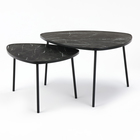 Комплект столиков LAKSI РУТА, 445(565)x600(760)x400(460),черный матовый/каратель - фото 2173458
