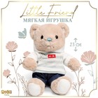 Мягкая игрушка "Little Friend", мишка в джинсах и кофте - фото 24124597