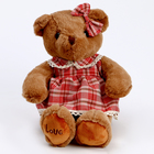 Мягкая игрушка "Медведь" в клетчатом платье, 39 см - фото 109570915