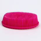 Мочалка детская силиконовая для купания малышей, розовая - Фото 4