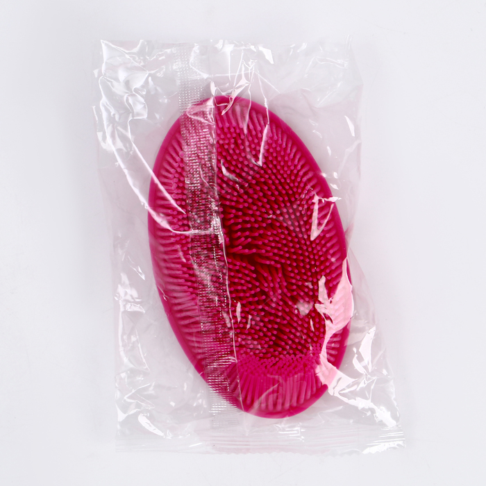 Мочалка детская силиконовая для купания малышей, цвет розовый - фото 1908011637